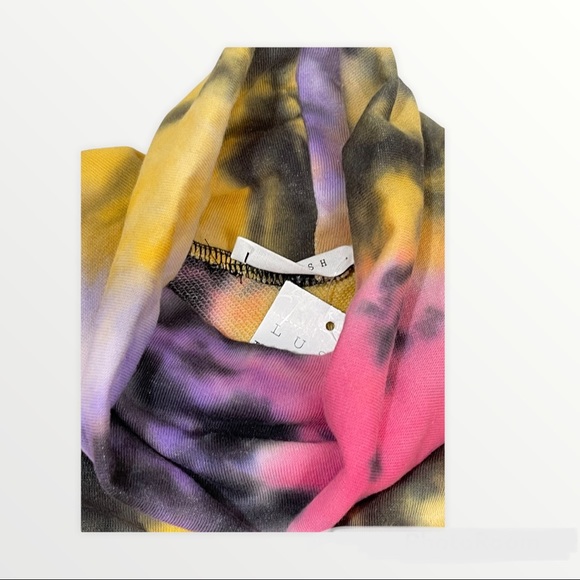 Lush Pink Yellow Purple Turtle Neck Style Pullover - Picture 3 of 5